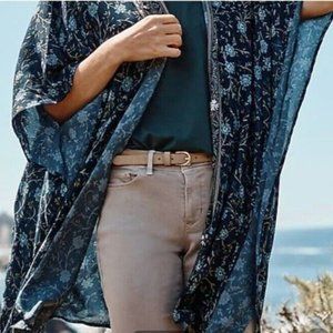 J. Jill NWOT Floral Printed Ruana Cover Shirt, One Size. Bead Accents $89 retail